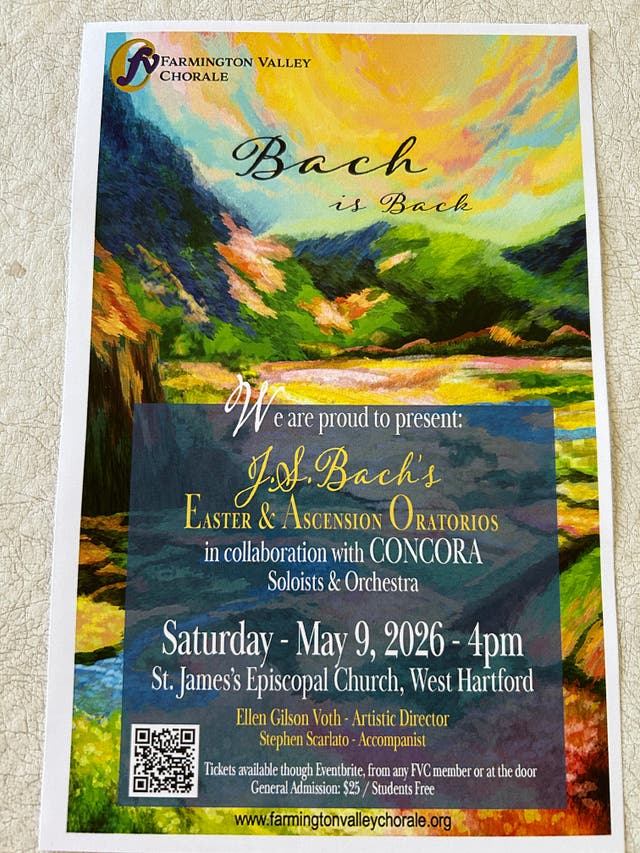 May 9 | J.S. Bach's Easter & Ascension Oratorios | West Hartford, CT Patch
