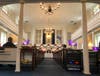 Sunday worship inside the Presbyterian Church at Woodbury