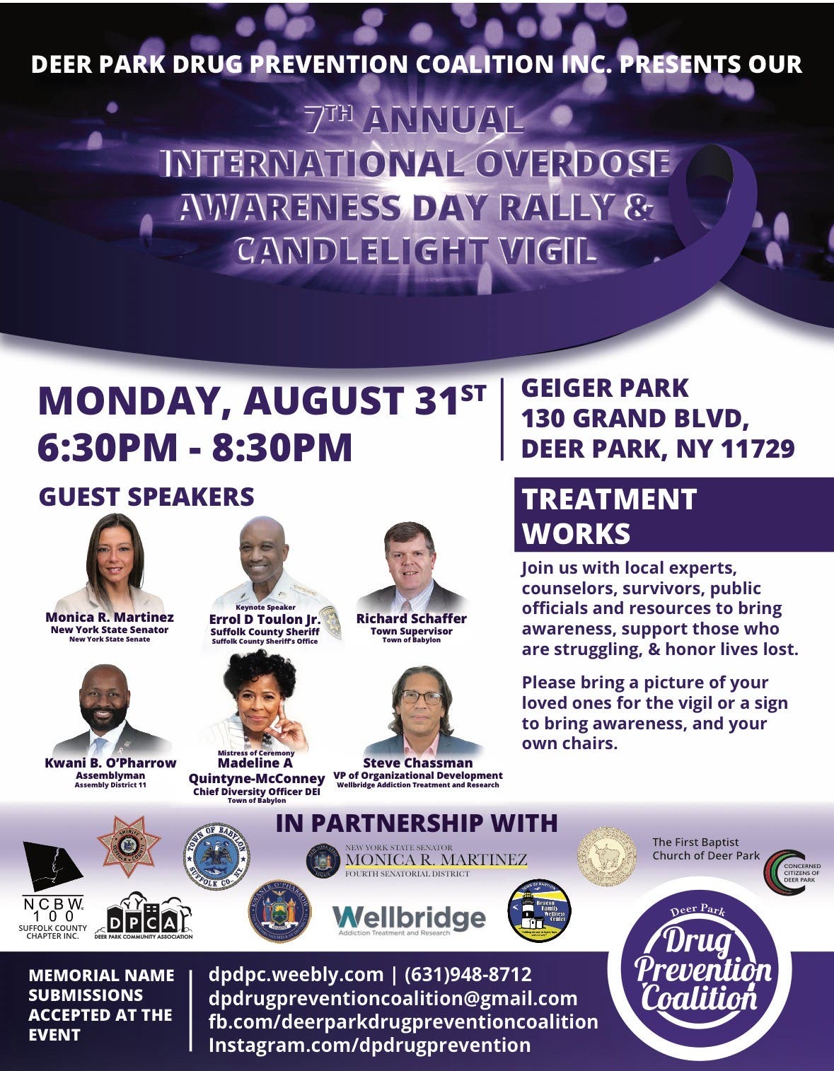7th Annual International Overdose Awareness Day Rally & Candlelight Vigil