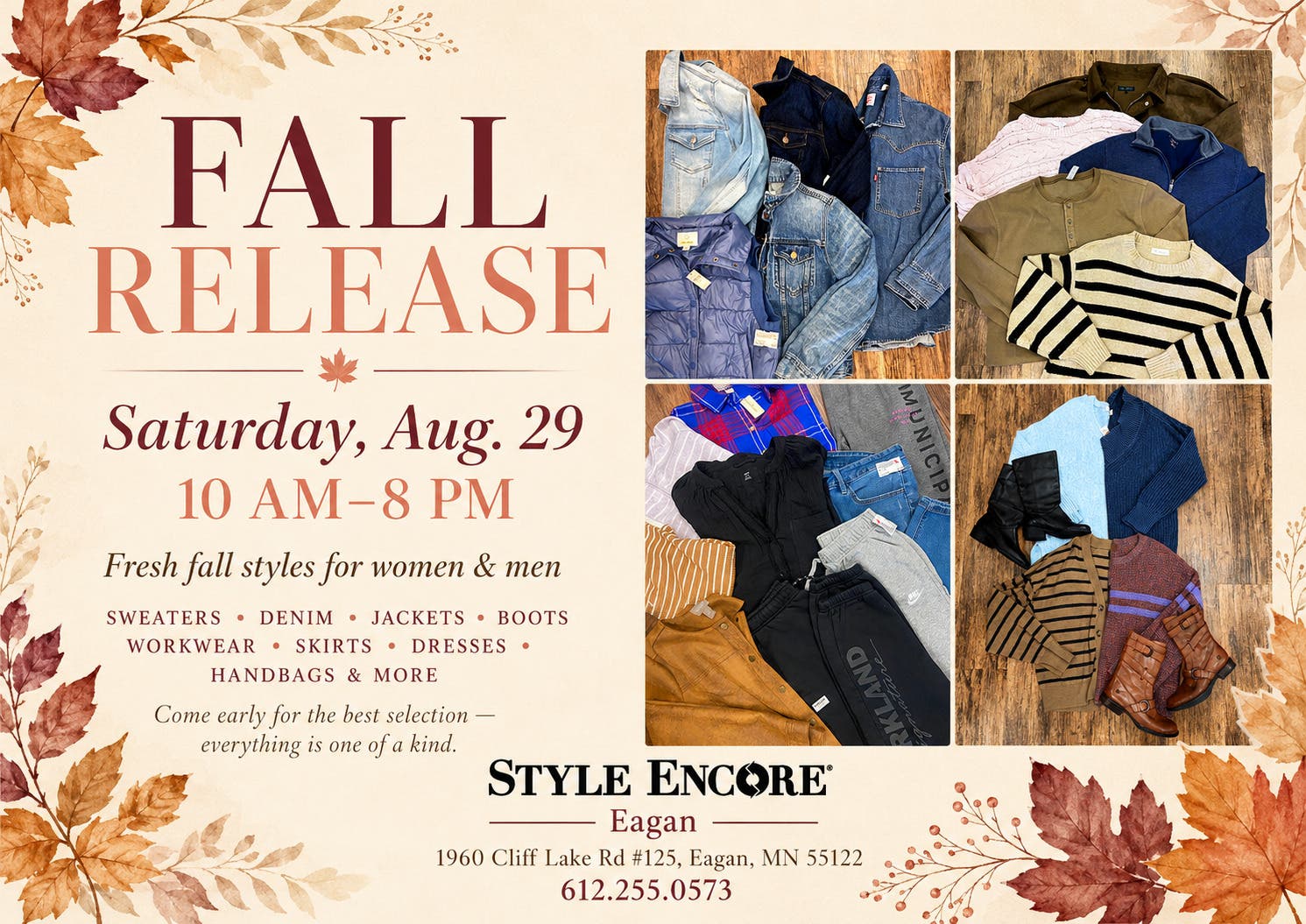 Fall Release at Style Encore Eagan — Saturday, Aug. 29