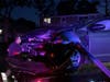 Second car involved in tonight's accident on property of hownowner on Muncey Road.