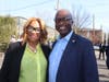 Golden Krust owner Lorna Brissett-Romans and Plainfield Mayor, Adrian O Mapp at the Plainfield grand opening located at 1335 South Avenue.
