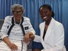 Dr. Opal Lee, affectionately known as the "Grandmother of Juneteenth" was interviewed by 18-year-old dance phenom and recent high school graduate Enydia Haynes at the Piscataway Library Juneteenth event June 9th.