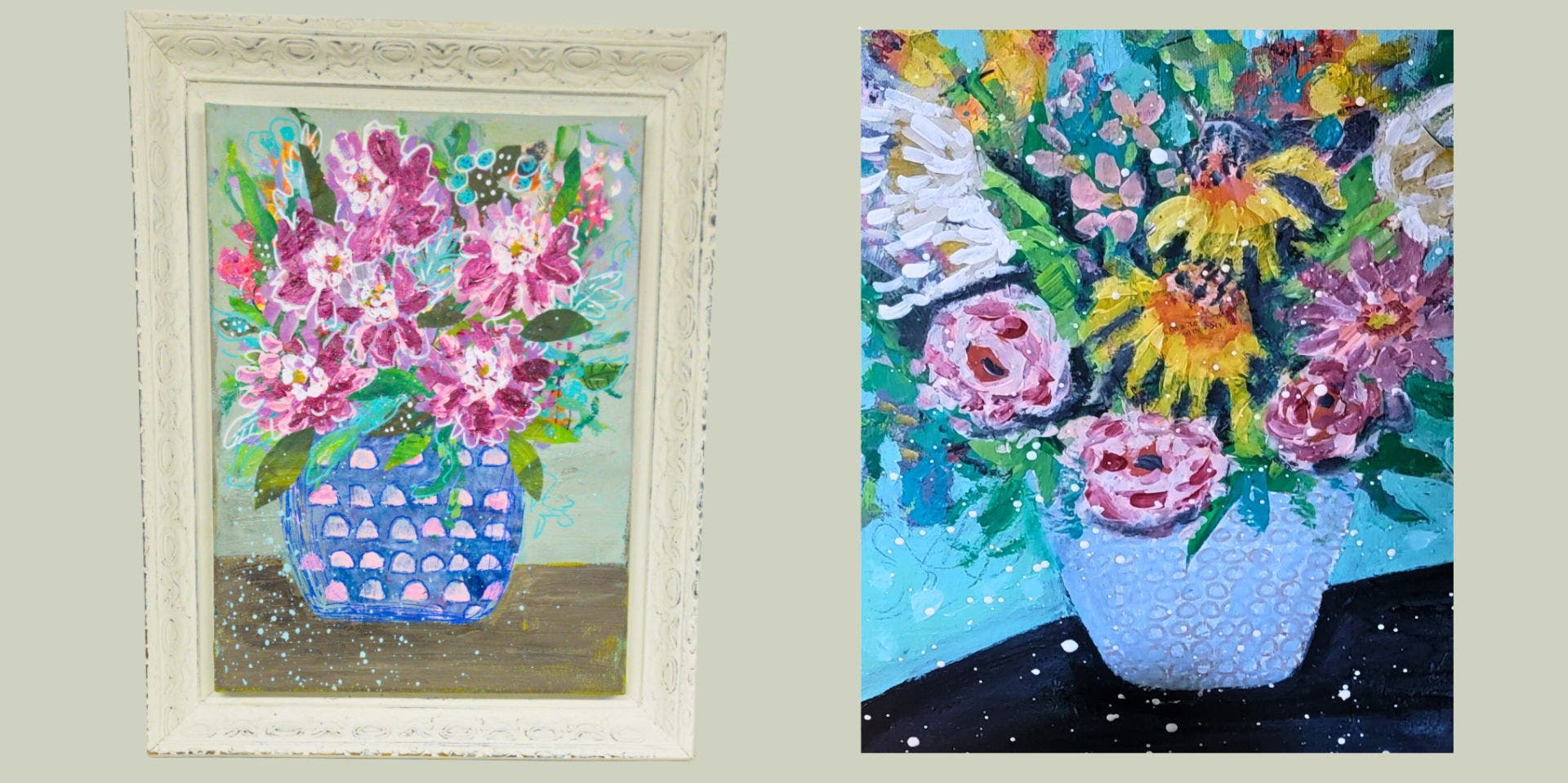 Mixed Media Botanical Art Collages