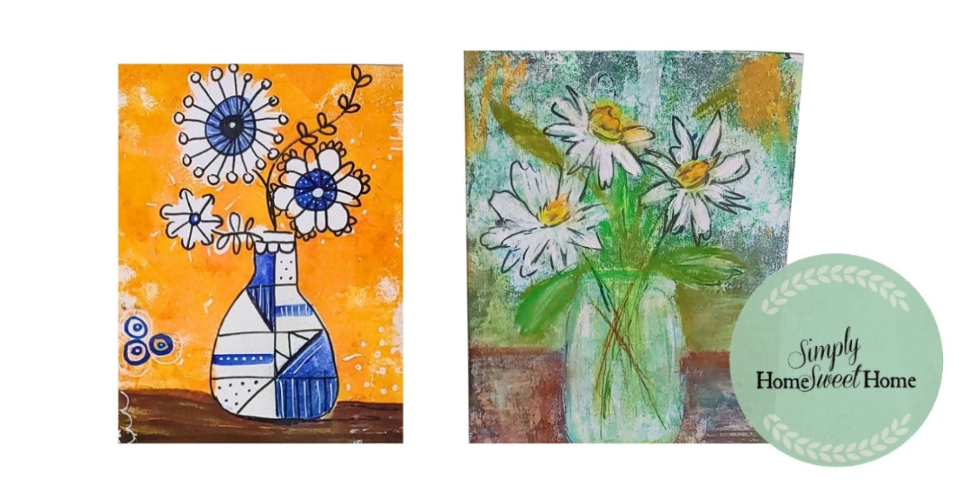 Collage and Paint: Bouquet with a Gel Plate