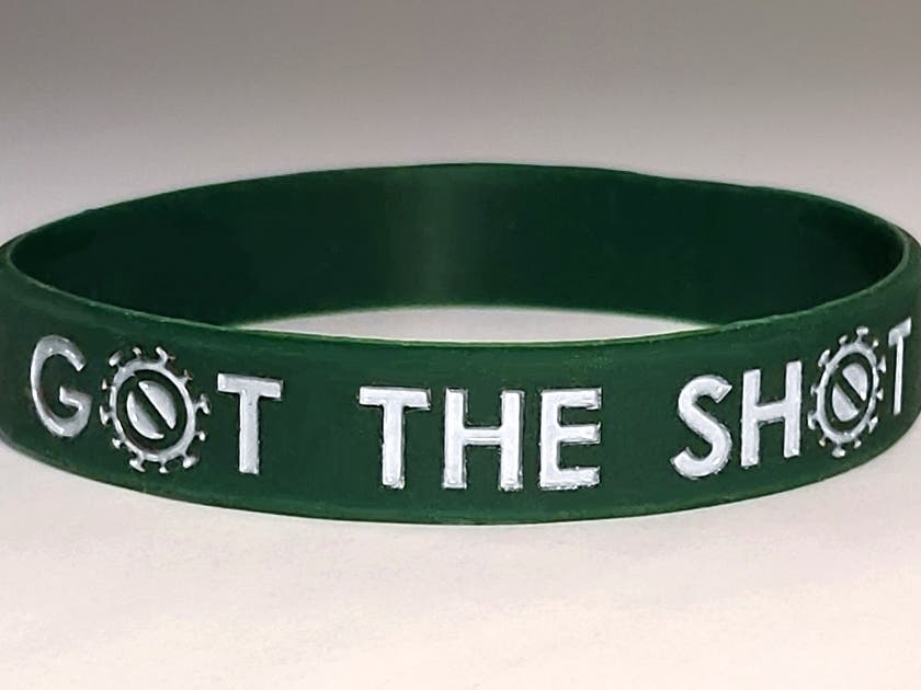 The Gemini 3 Group has provided several thousand wristbands to Mary Washington Healthcare to promote coronavirus vaccine awareness. 