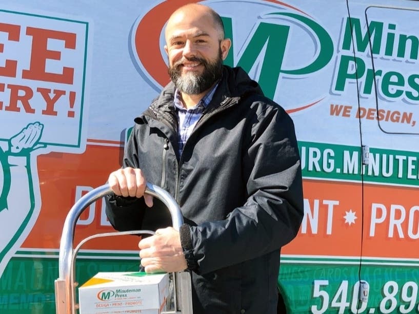 Doug Walton, owner of the Minuteman Press in Fredericksburg, has supported other small businesses throughout the coronavirus pandemic. 