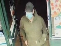 The Loudoun County Sheriff's Office said a white man with short brown hair, a dark baseball hat, a green sweatshirt, blue jeans, and black shoes robbed the 7-Eleven convenience store in the 20600 block of Ashburn Road on Thursday, May 27. 