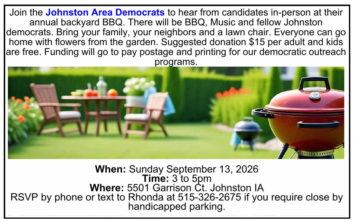Johnston Iowa Dems Annual BBQ Picnic