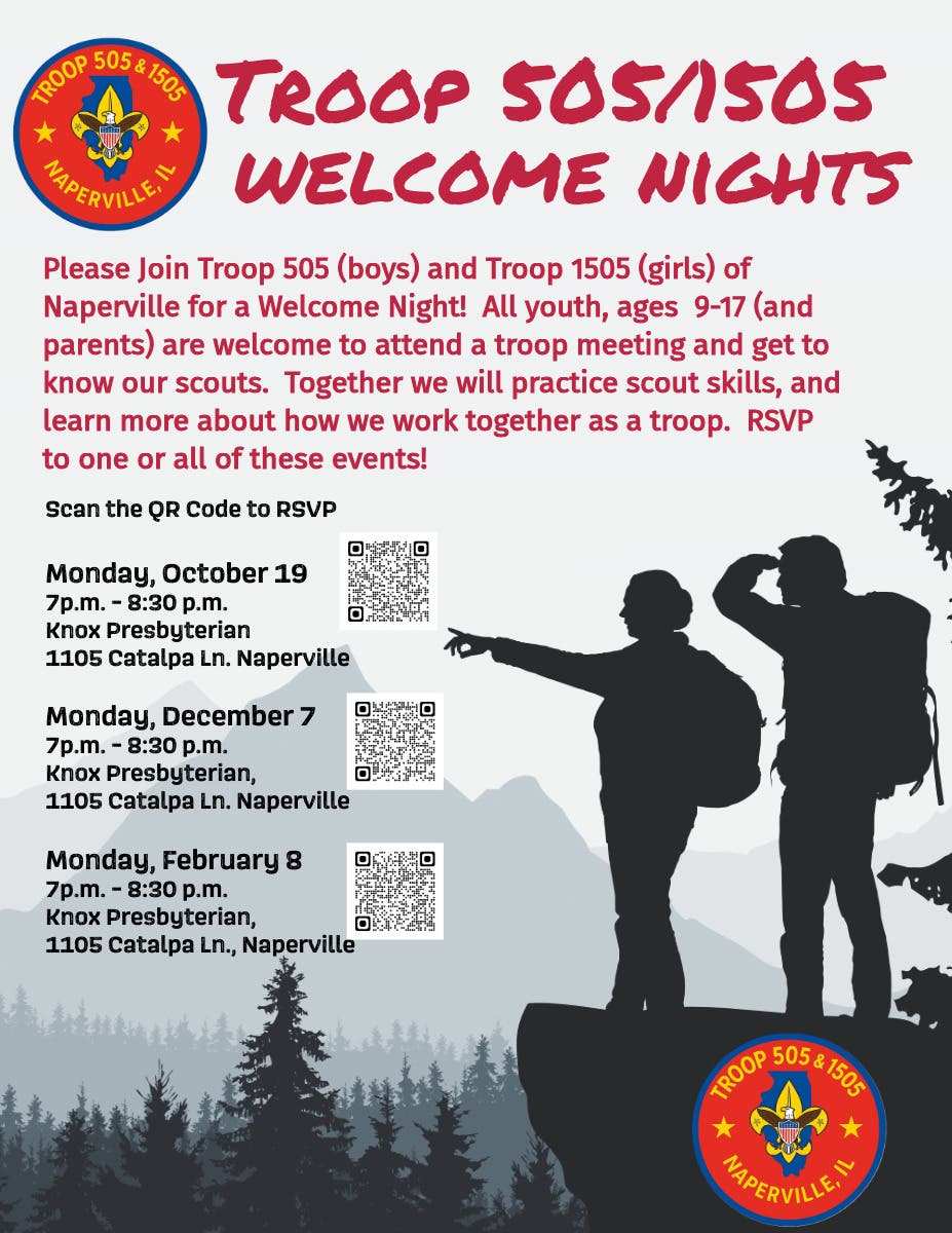 Troop 505/1505 Welcome Nights