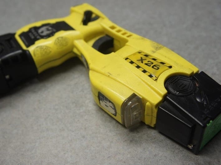 The taser was recovered during a traffic stop in January.
