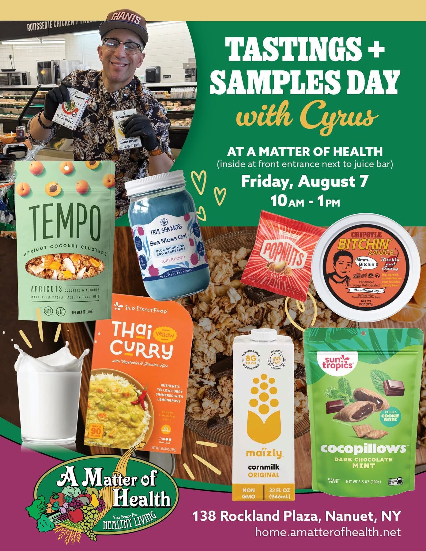 TASTINGS + SAMPLES DAY with CYRUS at A MATTER OF HEALTH
