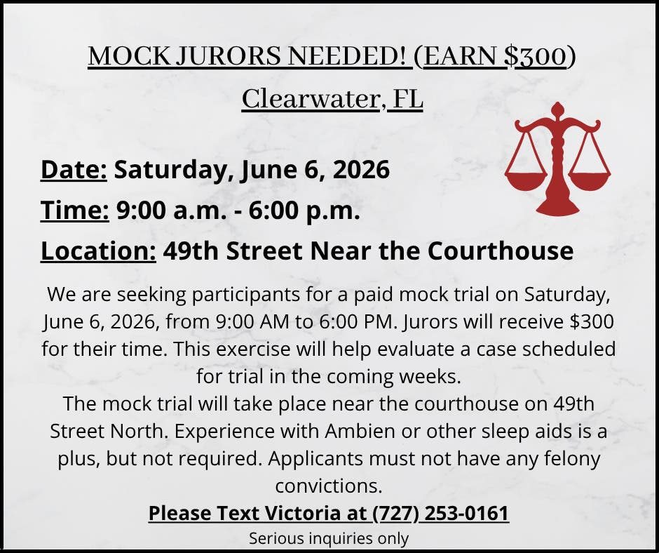 Mock Jurors Needed!