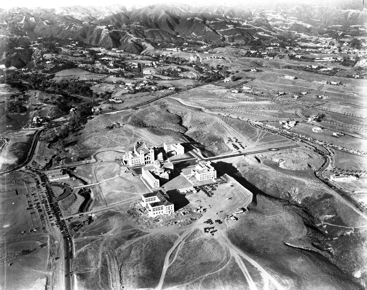 A 1929 view of the new UCLA campus. Items in the new exhibition span 100 years of diverse collections at UCLA.