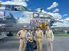 (from left) Col. Keith Seiwell, CEO of the General Carl Spaatz National USAAF Museum, 2024 Panchito winner Katie Wanner, Museum Director Chris Boswell and Museum Re-Enactor/Guide Tommy Rokita.