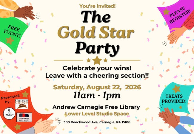 The Unplugged Society, Woolly Bear Books, & More Than Words present: The GOLD STAR Party!