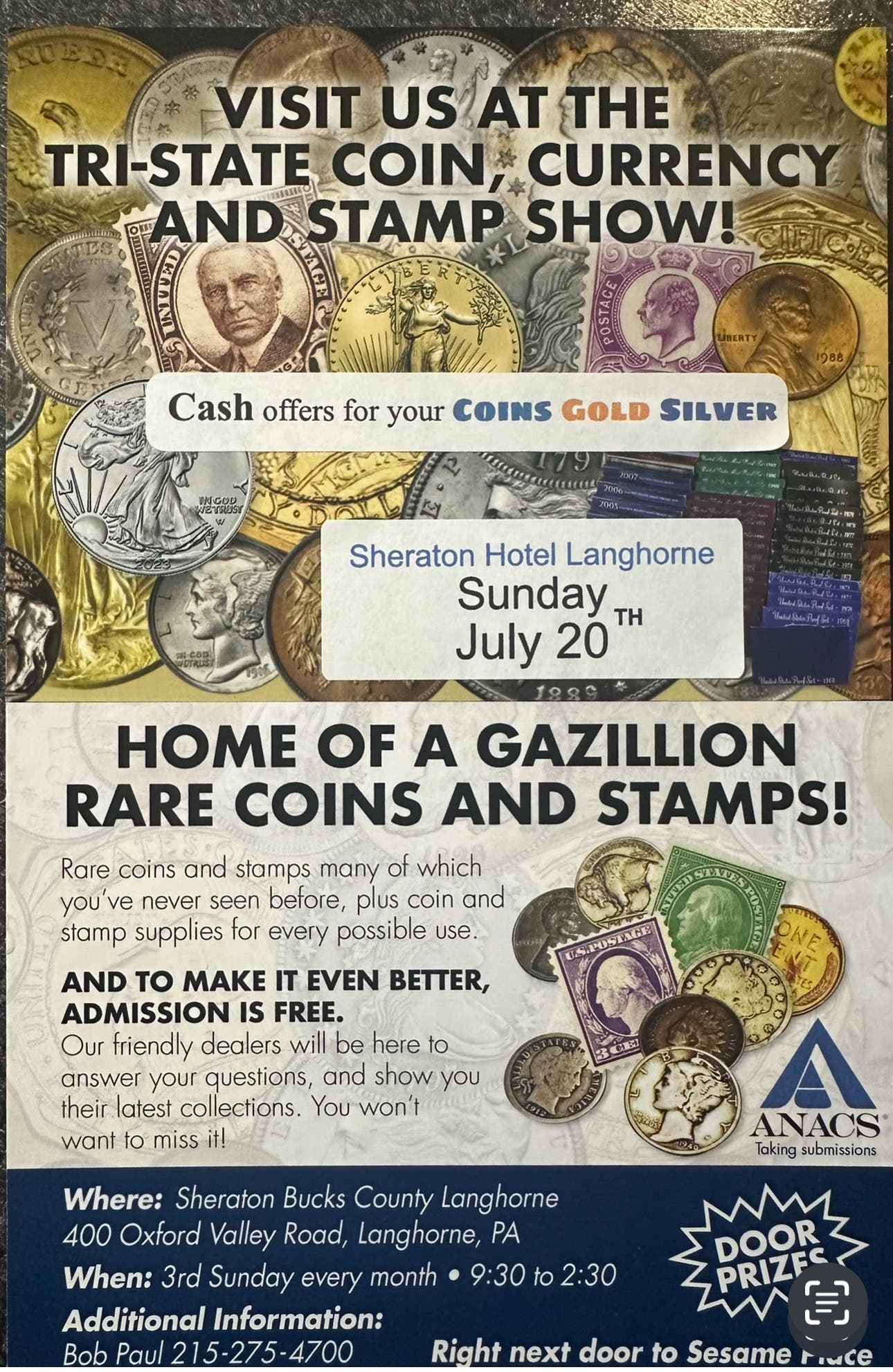 Tri-State  MONTHLY Coin and Stamp show