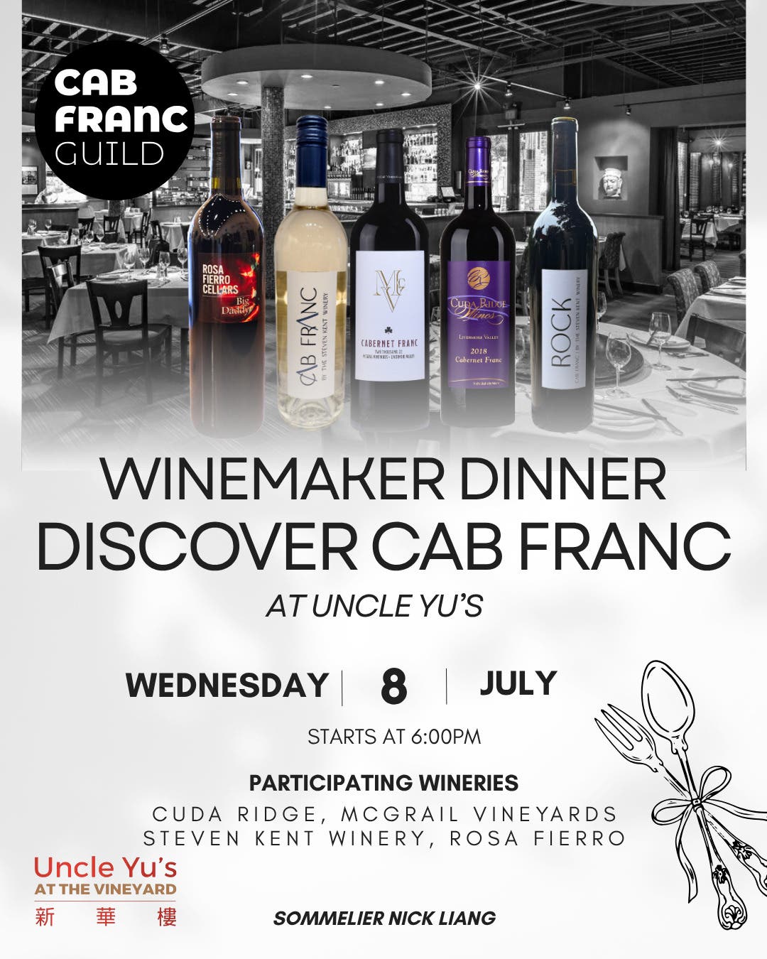 Cab Franc Guild Winemaker Dinner at Uncle Yu's