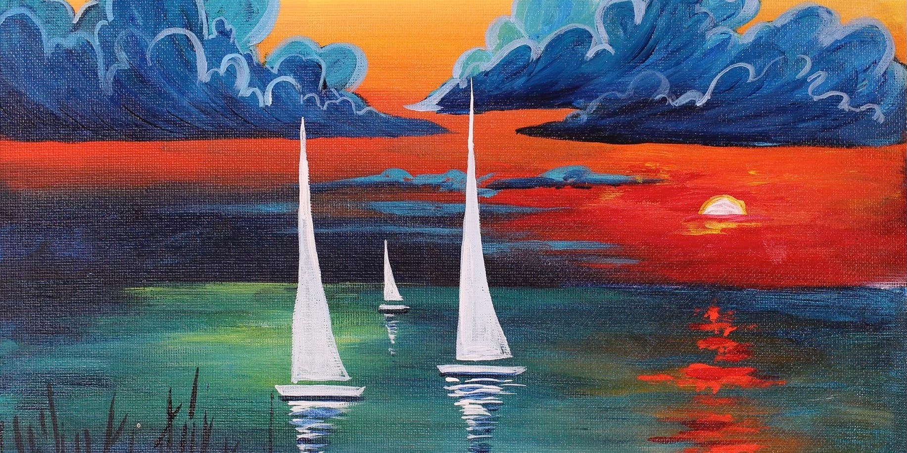 Paint & Sip @ West Ashley Nutrition: Abstract Sailboat Sunset