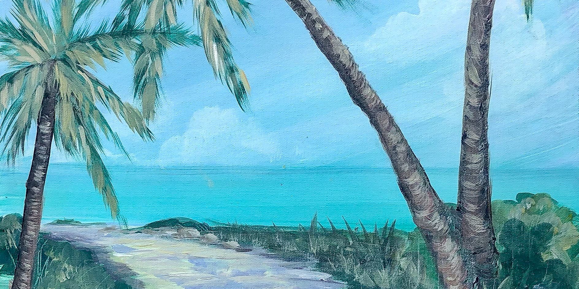 Paint & Sip @ Ruby Sunshine Brunch Restaurant (West Ashley): Palm Tree Path