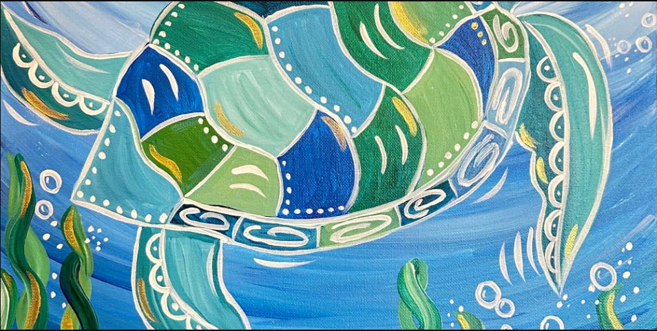 Paint & Sip @ Dashi Wine Bar and Emporium: Boho Sea Turtle