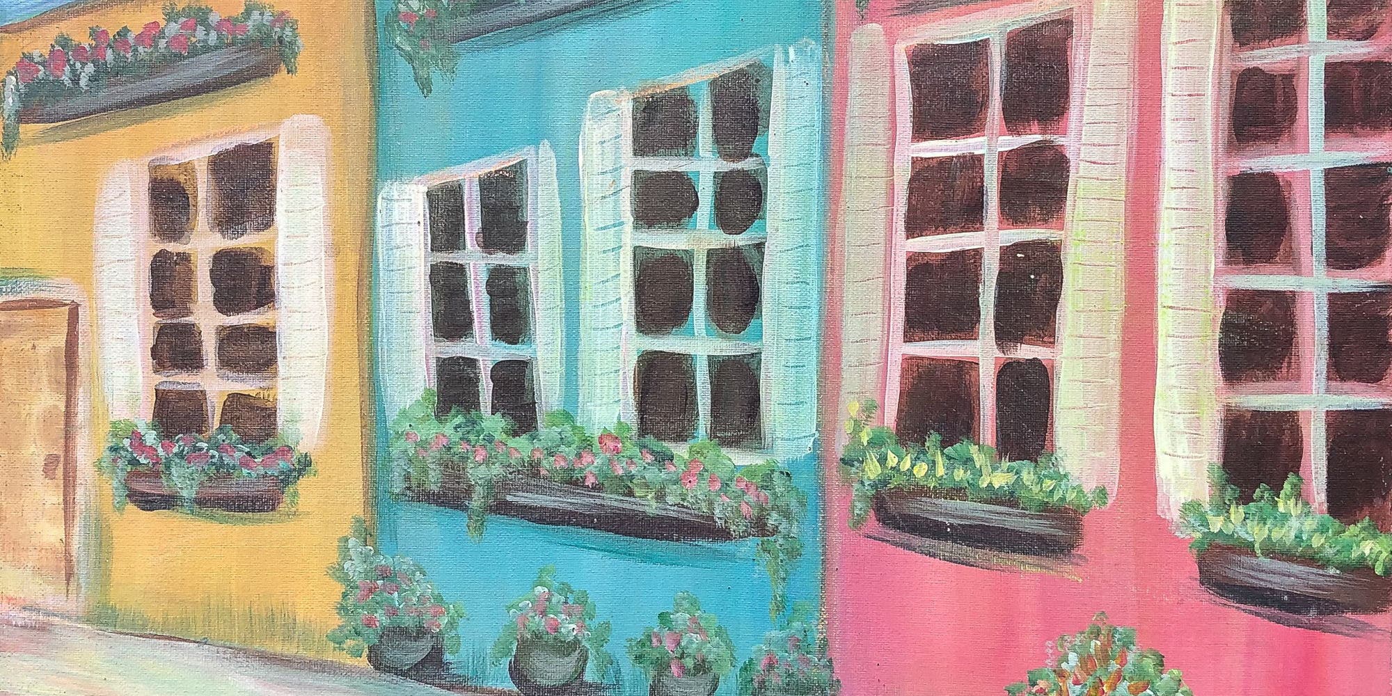 New!! Paint & Sip Event @ Benne's Cafe (Downtown): Charleston Sidewalk