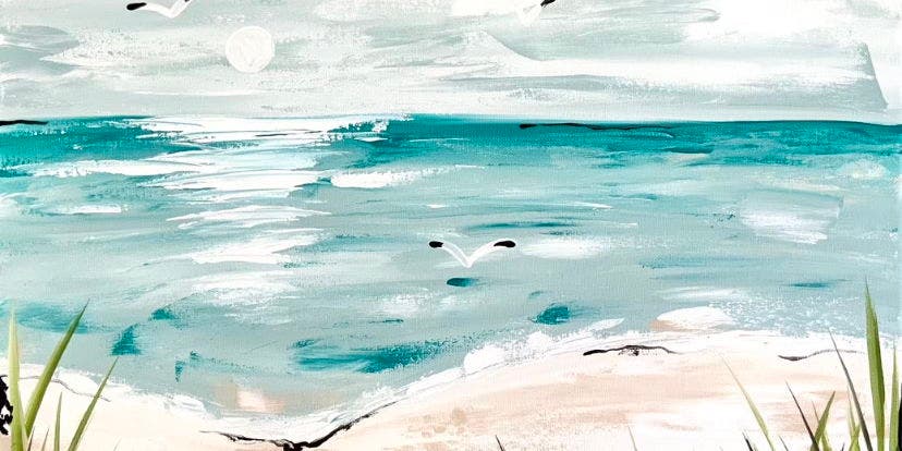 Paint & Sip Event @ Dashi Wine Bar and Emporium: By the Sea