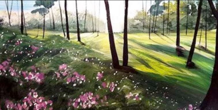 Paint & Sip @ Ruby Sunshine (Downtown): Morning Meadow