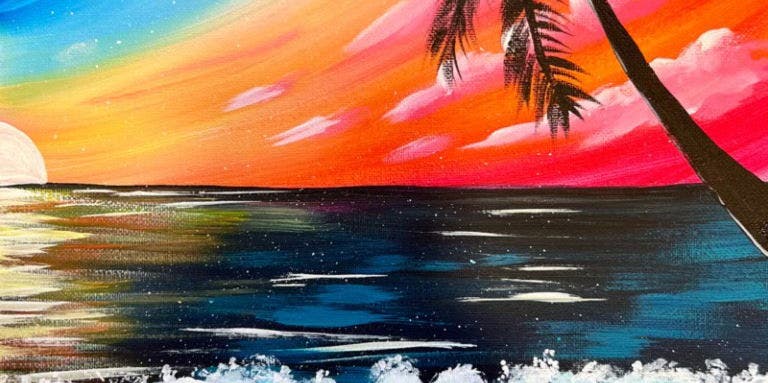 Paint & Sip Event @ Two Blokes Brewing: Twilight Tides (Fun as a mirrored image with a friend/date a