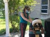 Pamela Coleman receiving a massage.