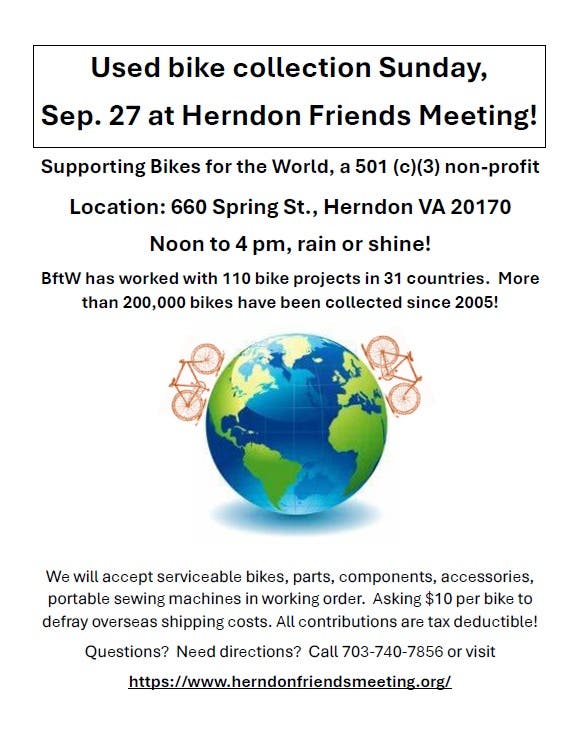 Herndon Friends Meeting used Bike Collection
