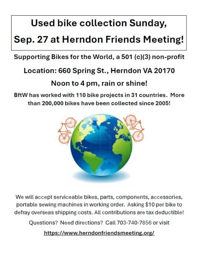 Herndon Friends Meeting Used Bike Collection