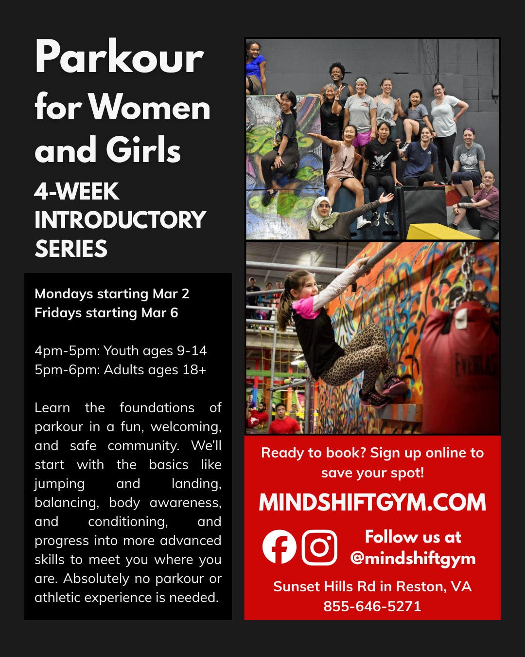 Women's Parkour Series (ages 18+) Intro/Beginners