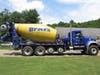 An image of the BrAva charity cement truck.