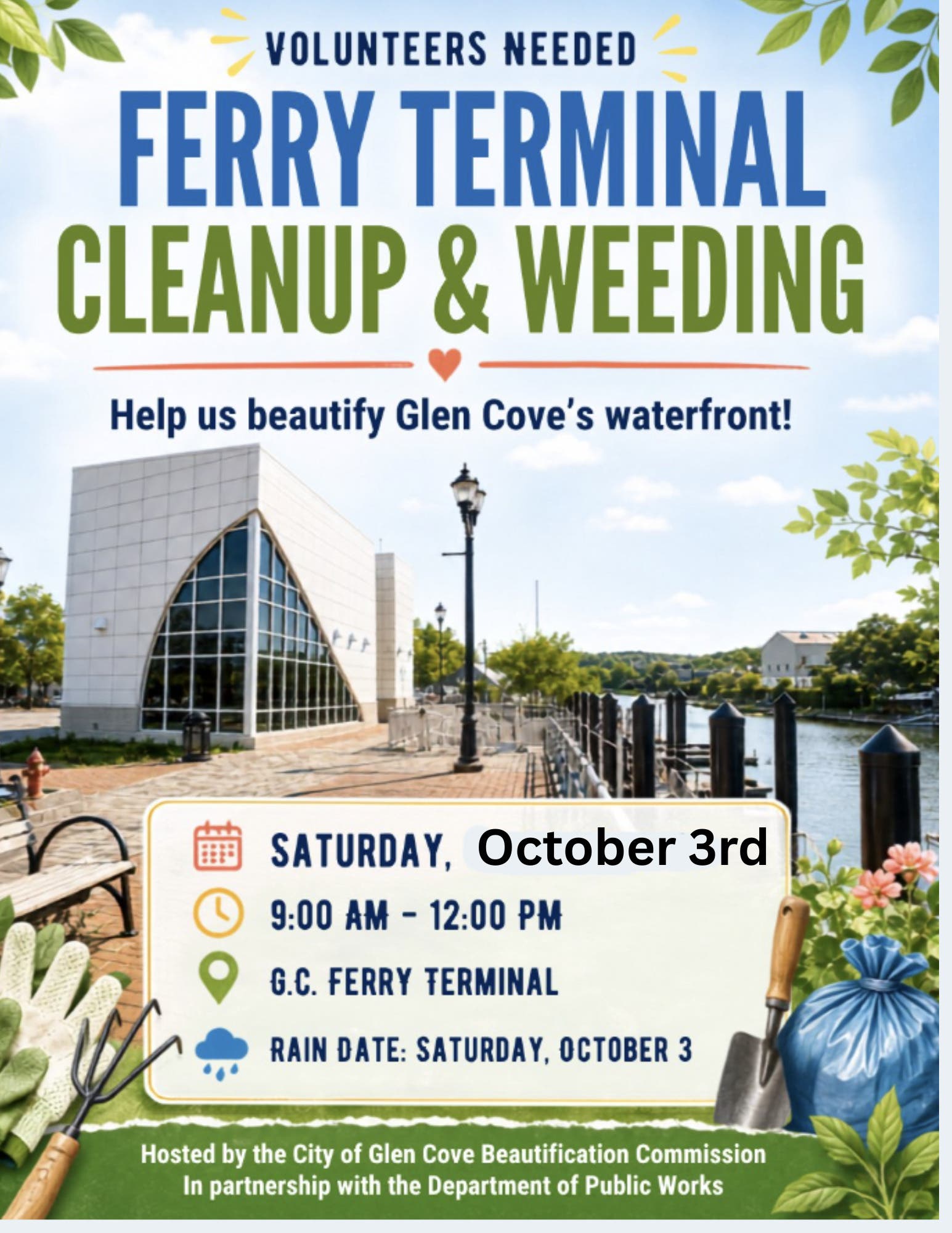 Volunteers Needed for Clean Up and Weeding at Ferry Terminal