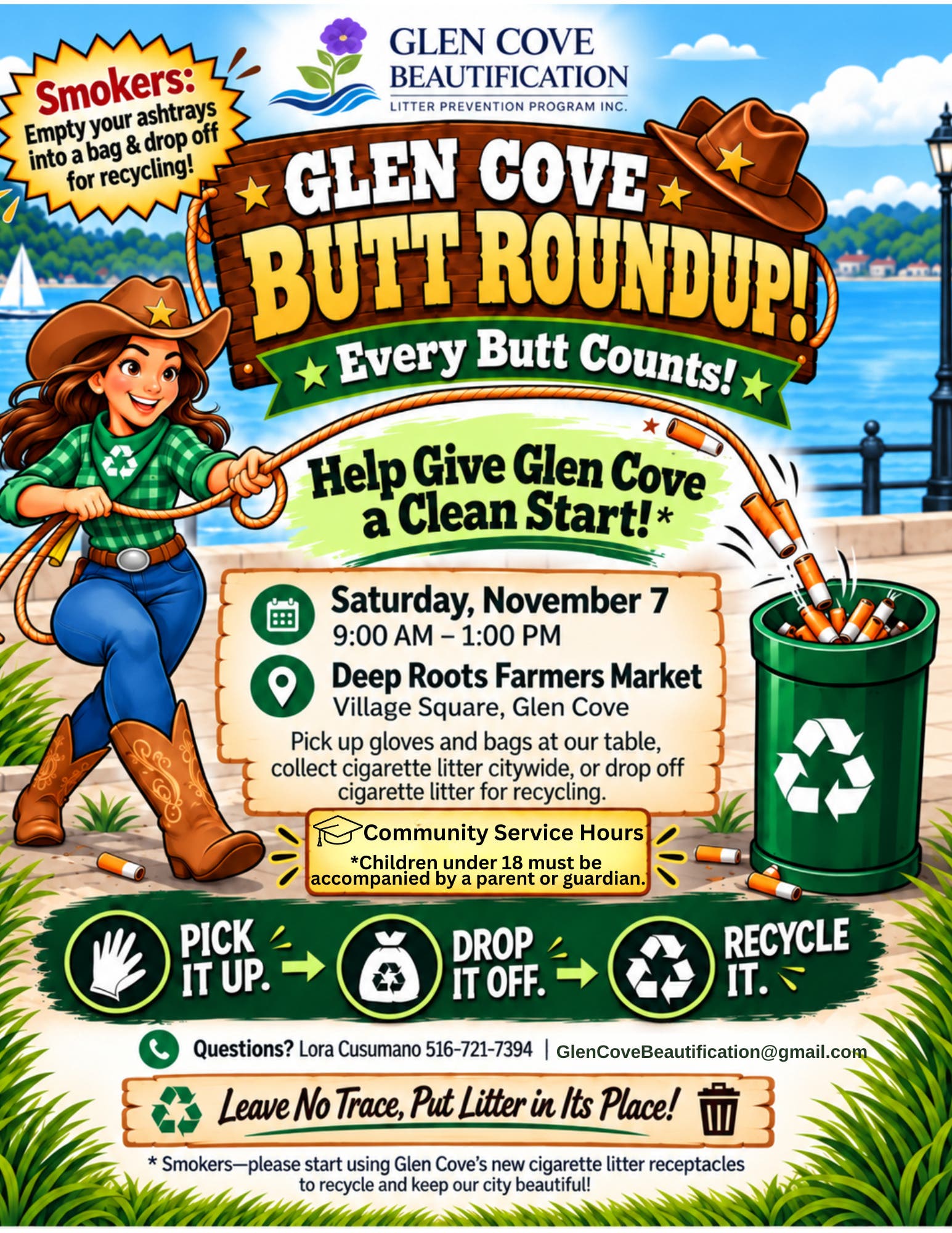 Glen Cove Cigarette Butt Round Up & Recycling Event
