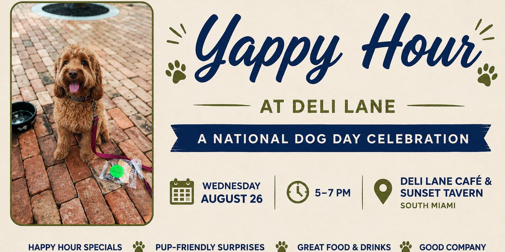 Celebrate National Dog Day with a Yappy Hour at Deli Lane