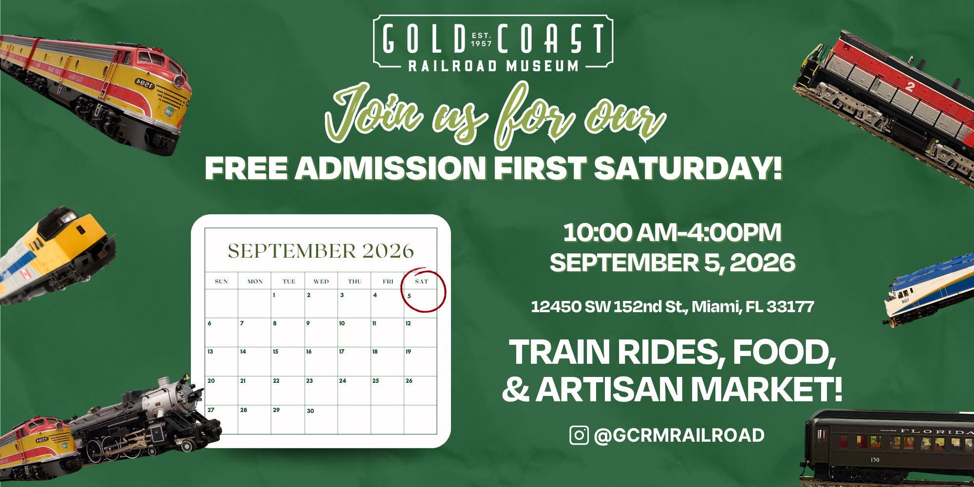 September Free First Saturday!