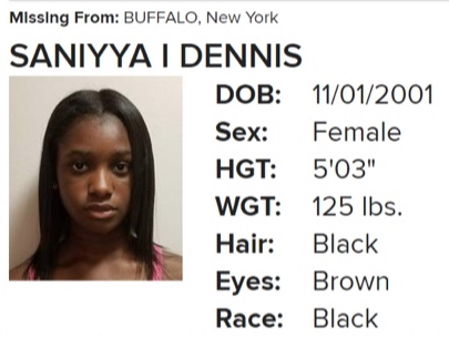 Saniyya Dennis was last seen in the area of Niagara Falls State Park, but might be in Yonkers now.
