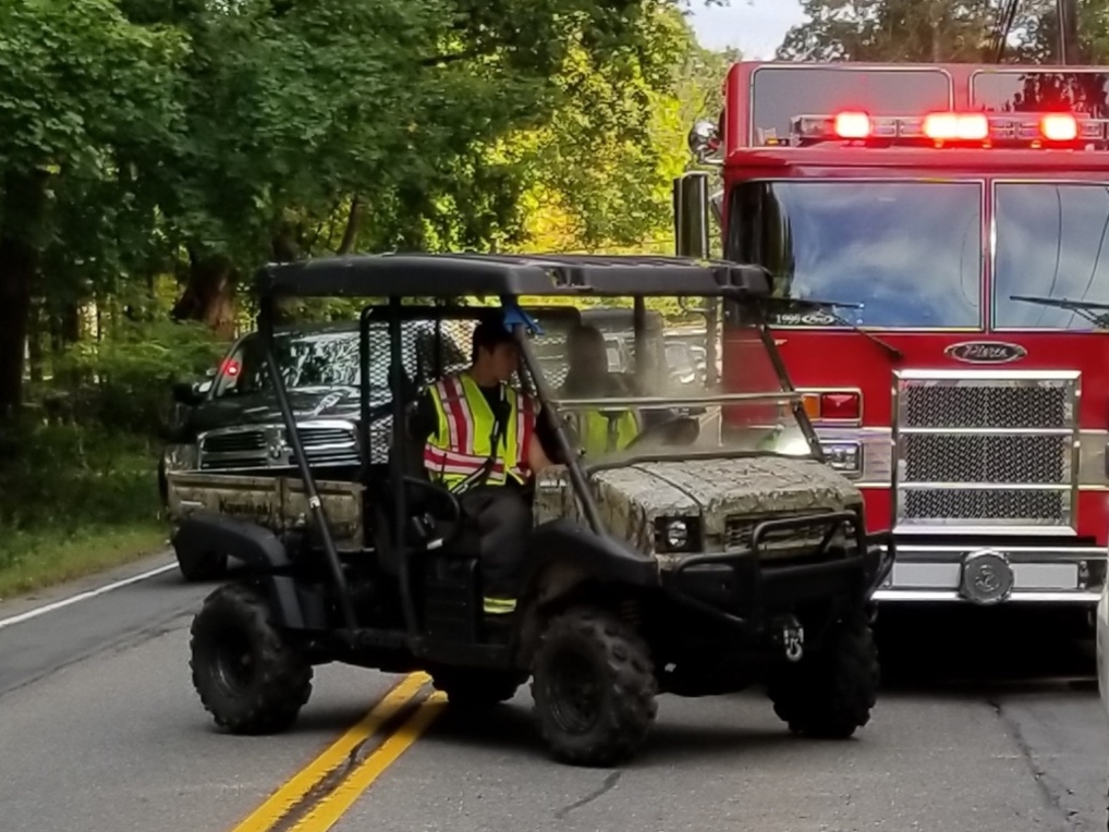 The Golden’s Bridge FD performed rescue training drills with Utility 38, the department’s all-terrain vehicle which is critical to reaching individuals who have a medical episode or sustain an injury while walking the area's many hiking trails.