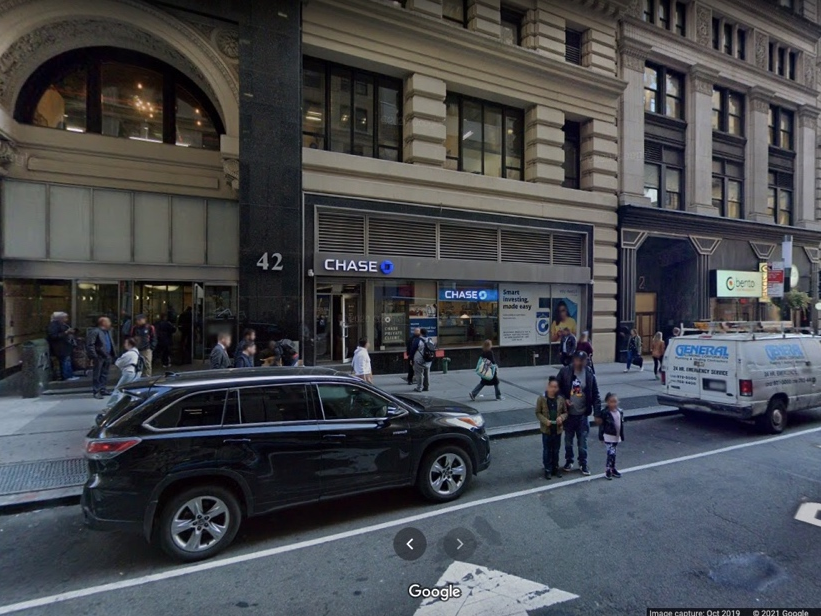 The violent incident happened at this Chase Bank ATM on Broadway near Morris Street.