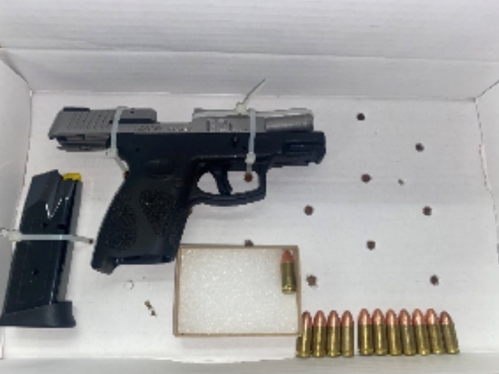 A loaded 9mm Taurus Handgun with 12 rounds of ammunition was recovered, following a gun arrest on Saturday. 
