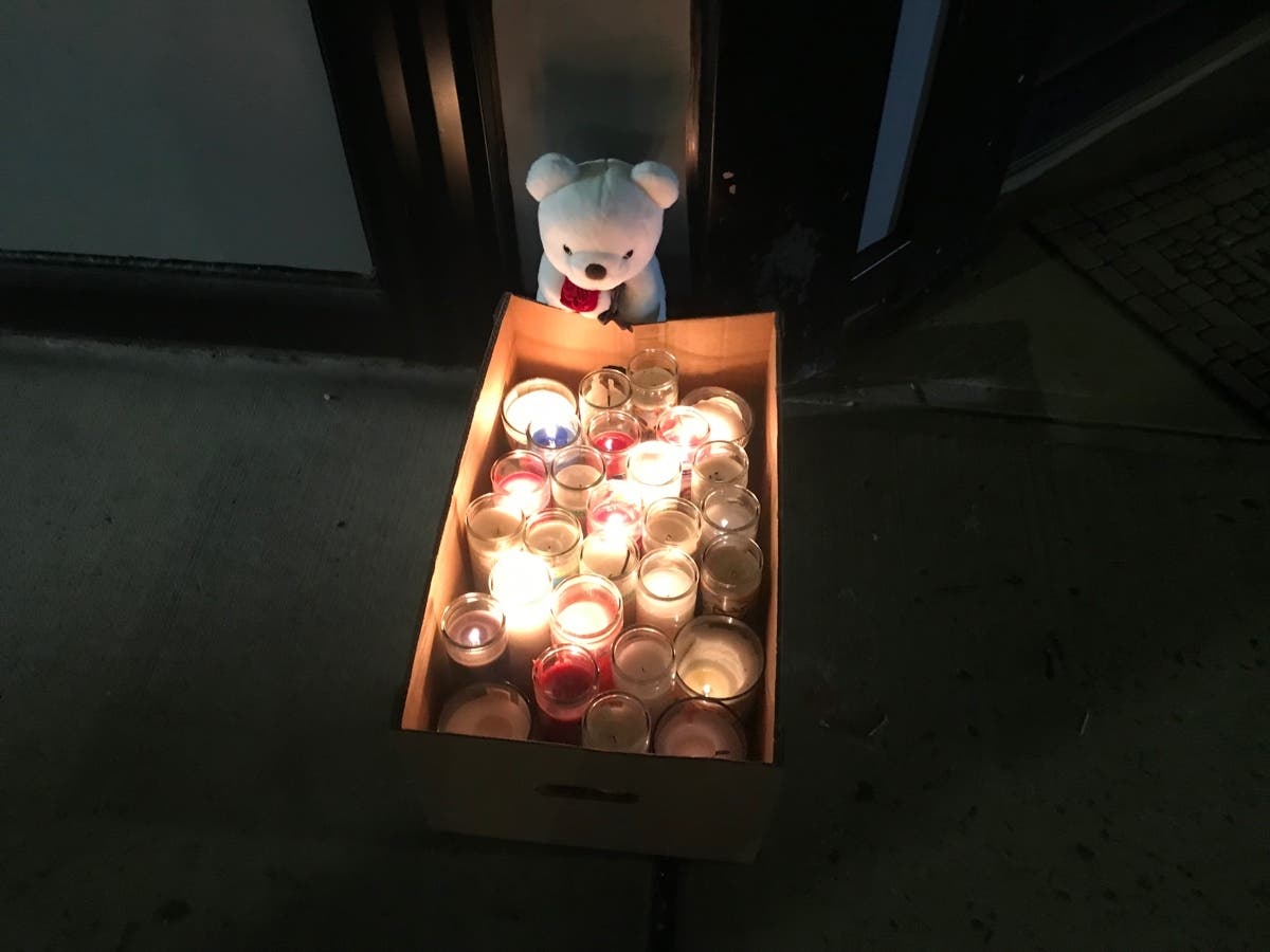 Mourners held vigil in honor of the 17-year-old gunshot victim in front of Ayala's Bakery in New Rochelle. 