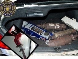 Police released a photo of the evidence found following a brief car chase. 
