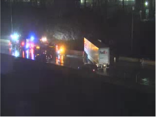 A Thruway camera captured live images of the accident at 10:46 p.m.