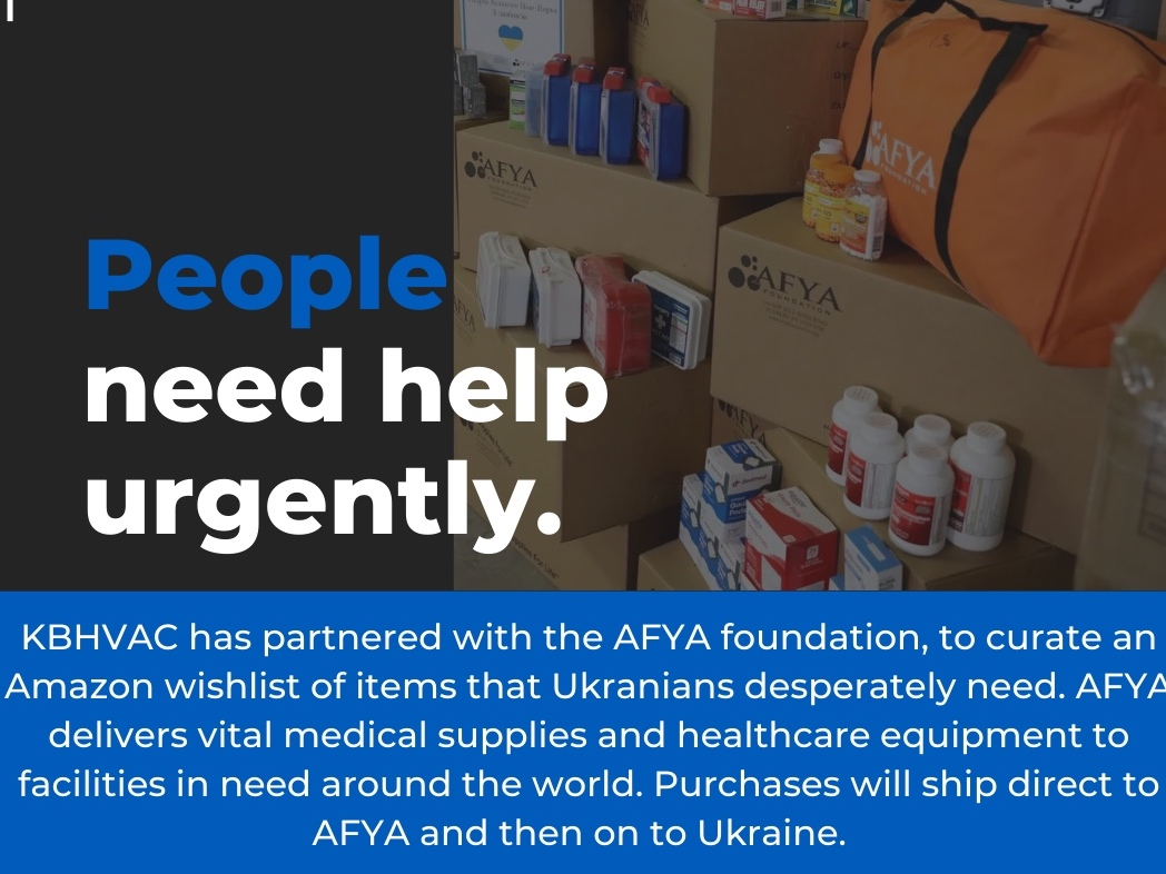 The Katonah Bedford Hills Volunteer Ambulance Corps (KBHVAC) has partnered with the AFYA Foundation to curate an Amazon wishlist of items that people in Ukraine desperately need.