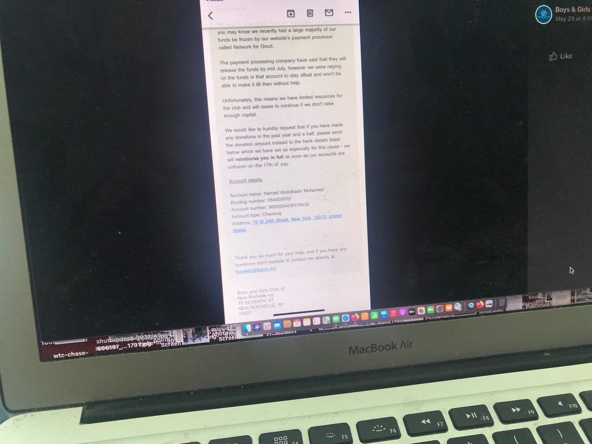 Cyber-scammers are preying on the kindness of those in the local community.  