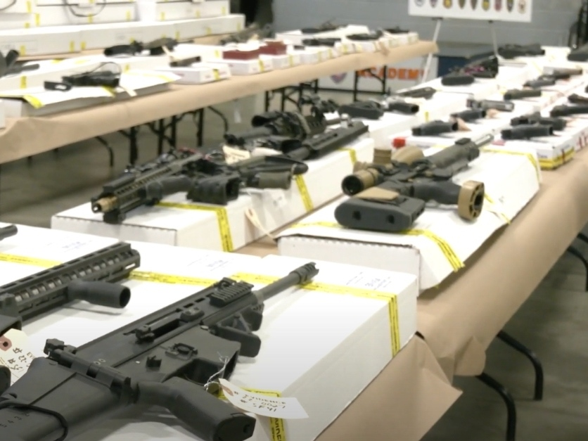 In January, more than 100 illegal weapons, some shown here, were seized after a six-month, multi-agency investigation.