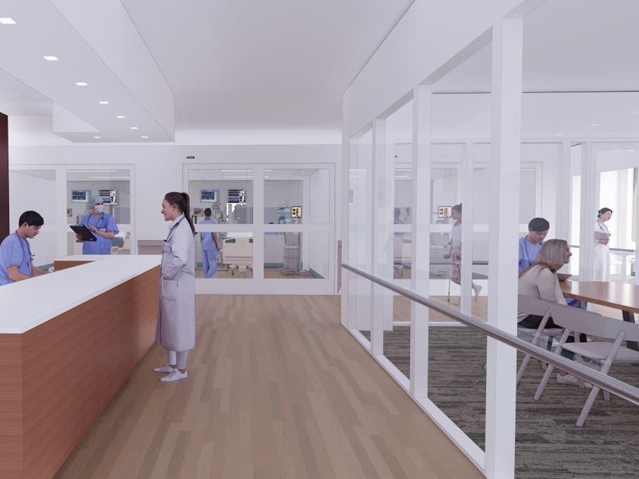 It's won't be a hospital, but the simulated hospital environment will help train future medical professionals. 