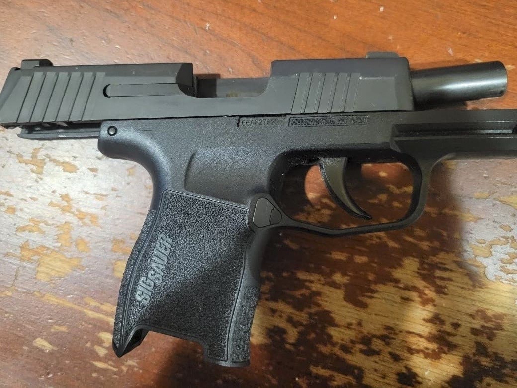 TSA officers at Westchester County Airport detected this handgun in a traveler’s carry-on bag on Friday.